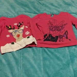 2 long sleeve baby shirts
